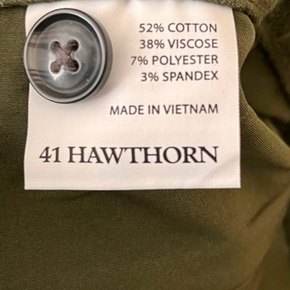 41 Hawthorn Francis Straight Leg Cotton Blend Ankle Pants - Olive Green - 22W - Picture 8 of 12